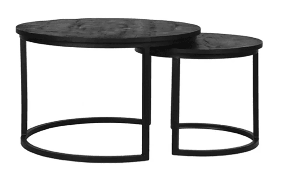 Trend Collection Salongbordsett S/2 Mangotre Svart 70 cm