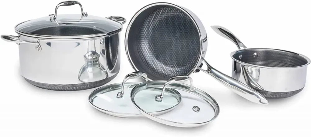 HEXCLAD by Gordon Ramsay  Sett med 3 gryter og 3 lokk, hybrid