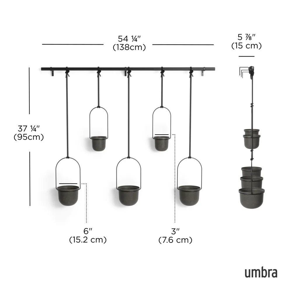 Umbra Triflora hengende blomsterpotter 5 stk sort