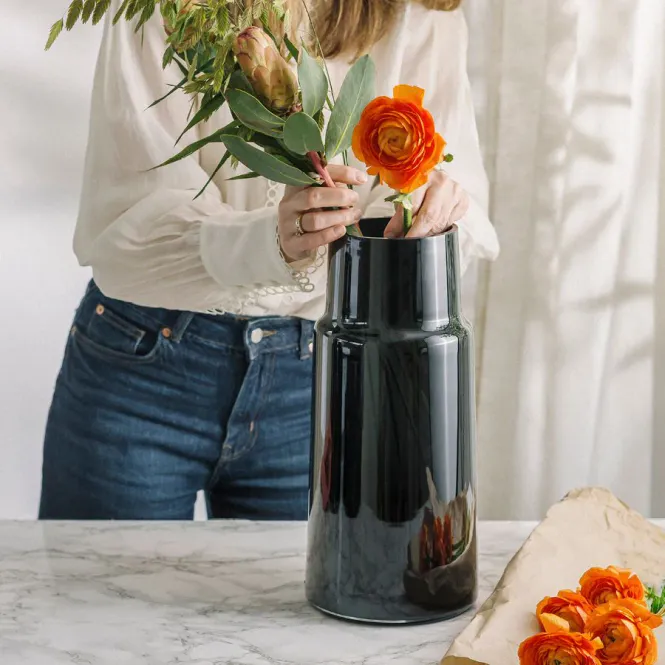 Hovedbilde Hadeland Glassverk Tindre Vase 38,7 cm Røkgrå