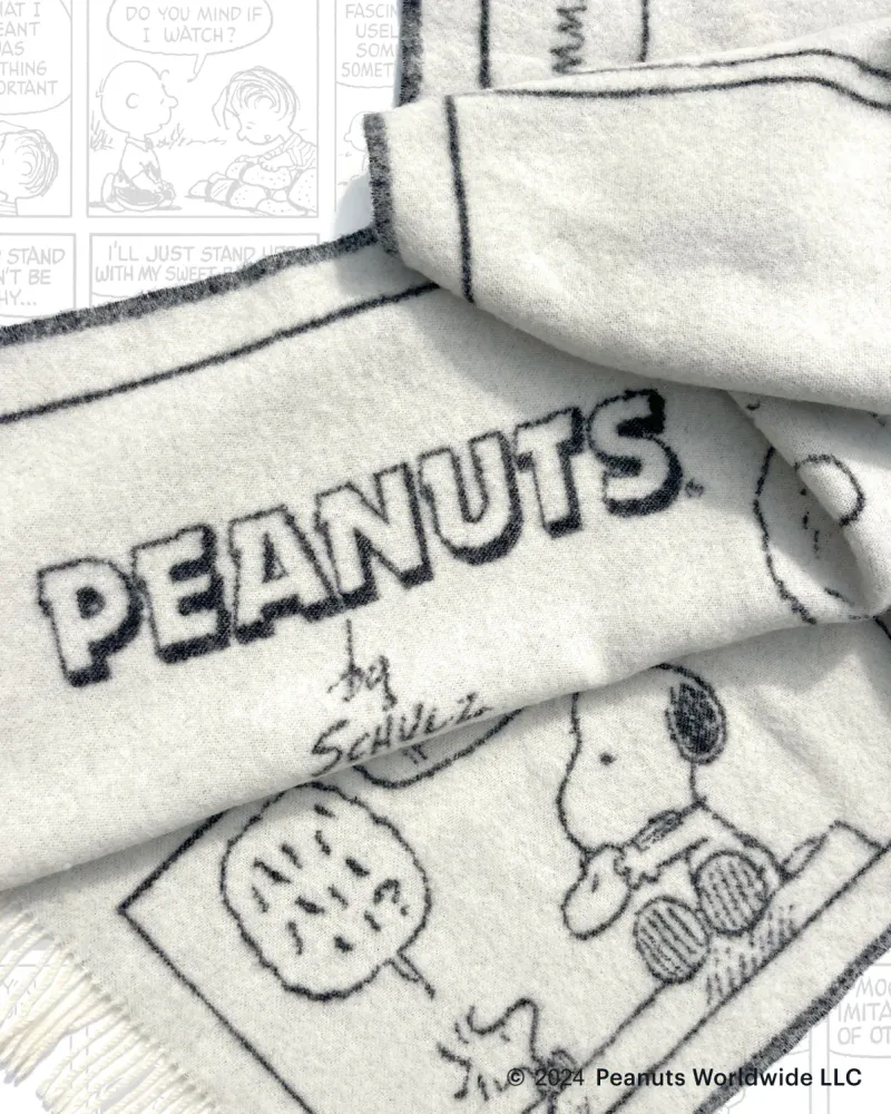 Maison Deux Peanuts Comic Pledd Hvit/Sort