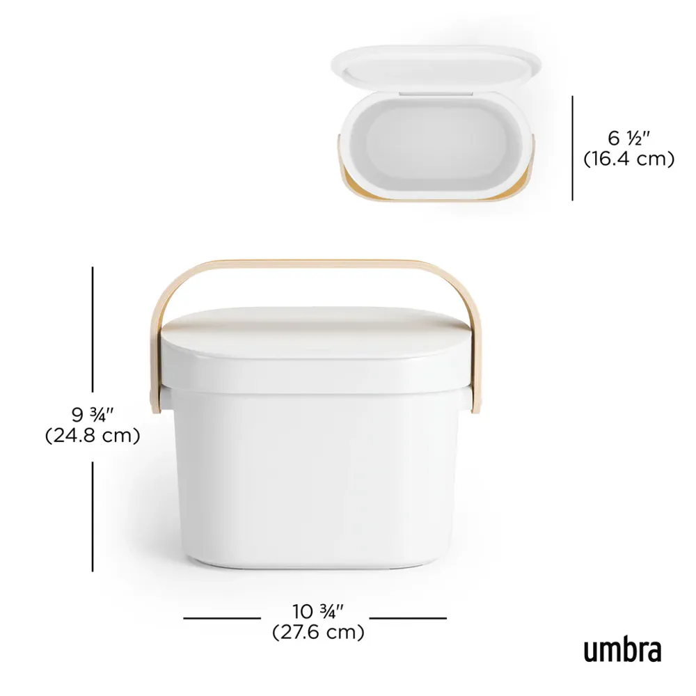 Umbra Bellwood Kompostbøtte 4 L Hvit/Natur