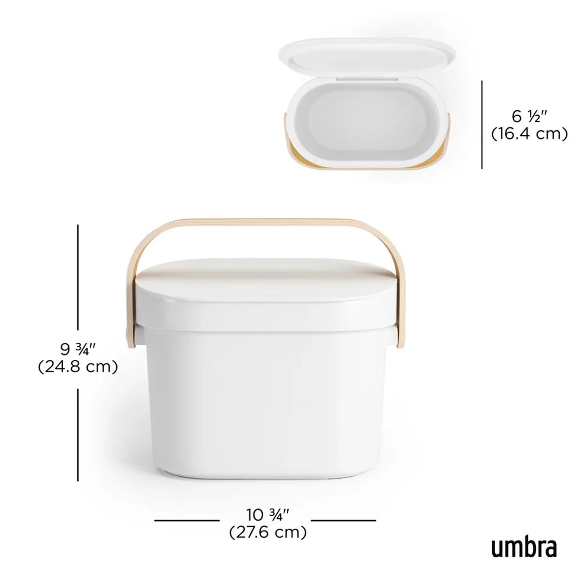 Umbra Bellwood Kompostbøtte 4 L Hvit/Natur