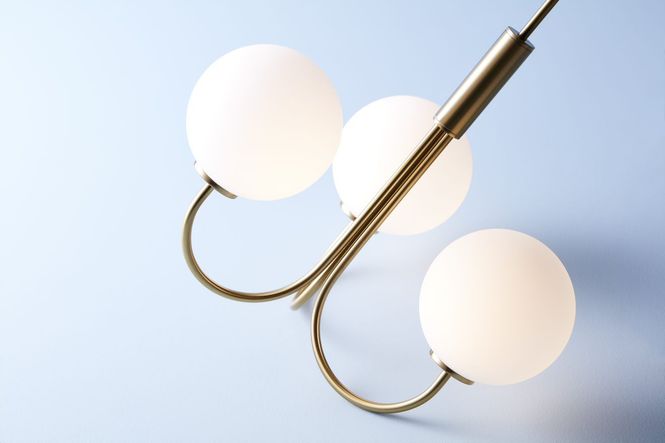 Hovedbilde Herstal Ballon Lysekrone Sateng/ Matt Messing LED