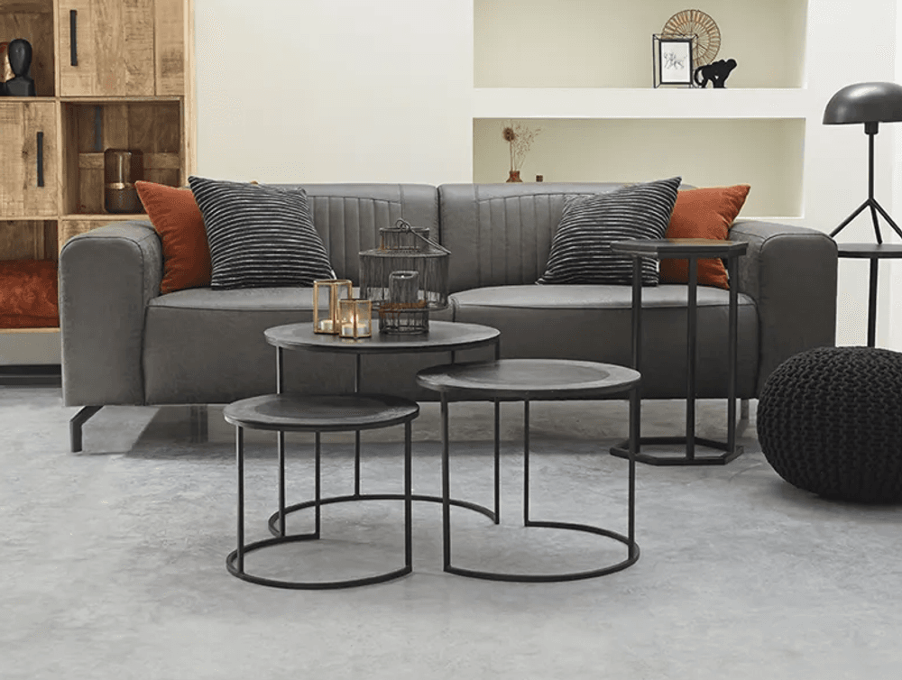 Trend Collection Salongbordsett S/3 Svart Metall 55 cm