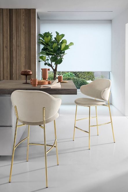 Hovedbilde Calligaris Holly barstol matt sort / tobakk