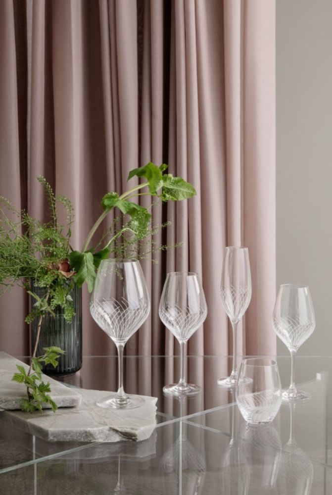 Holmegaard Cabernet Lines Vannglass 25 cl klar 2 stk