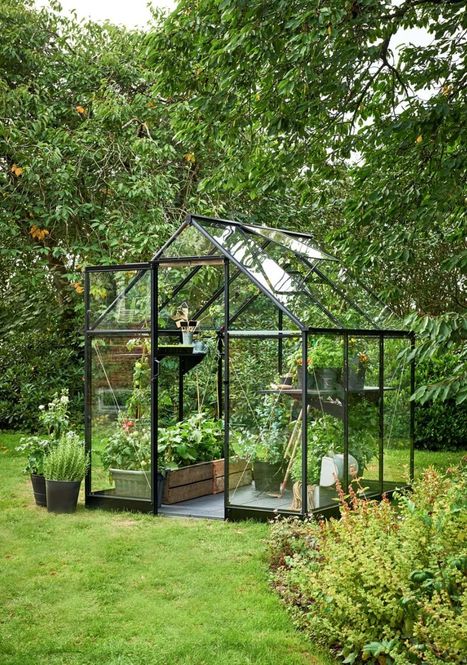 Hovedbilde Halls Drivhus Qube 6 Herdet Glass Sort 3,6 m²