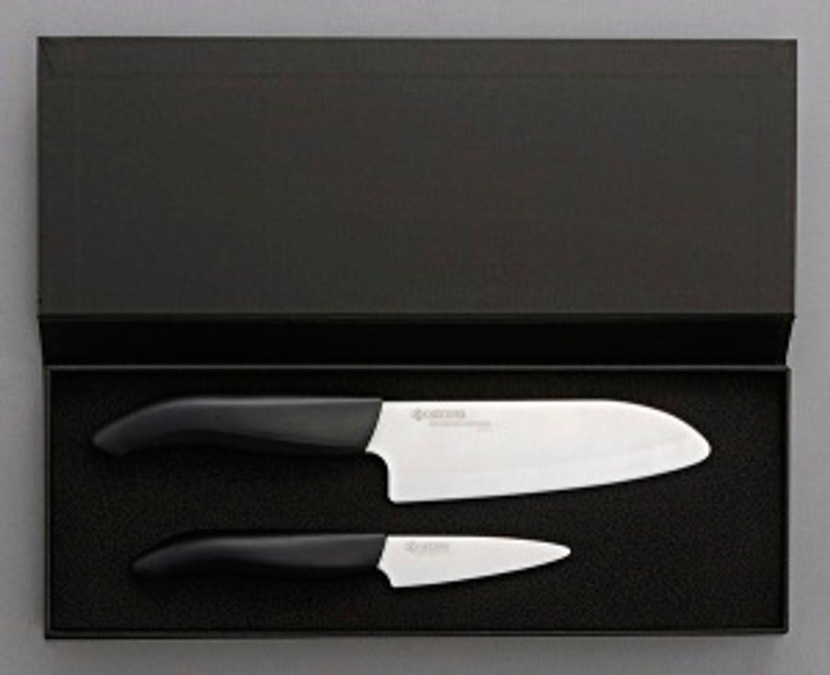 Kyocera Gavesett Sort Håndtak / Hvitt Blad 7,5 & 14 cm