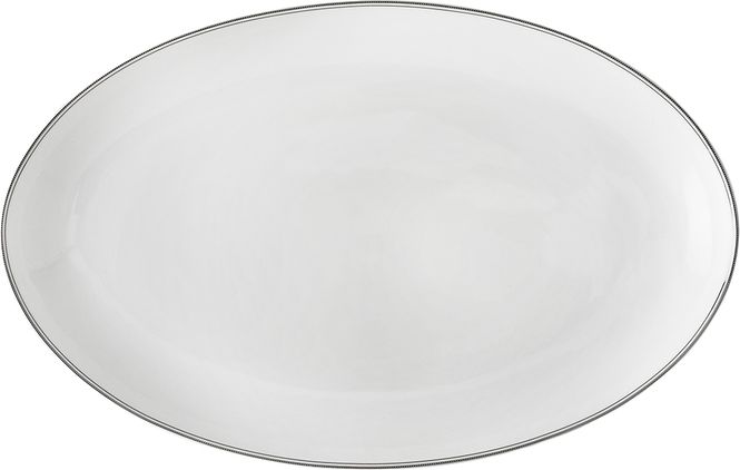 Hovedbilde Wik & Walsøe Fnugg ovalfat 39cm Hvit/sølv
