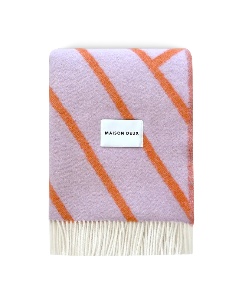 Maison Deux Lines Pledd Lilla/Orange