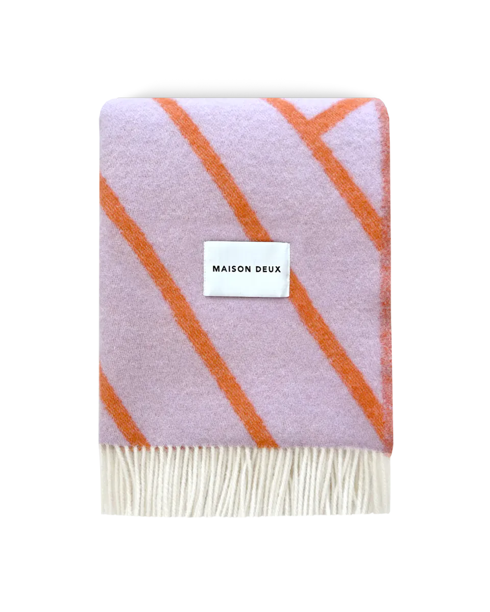Maison Deux Lines Pledd Lilla/Orange