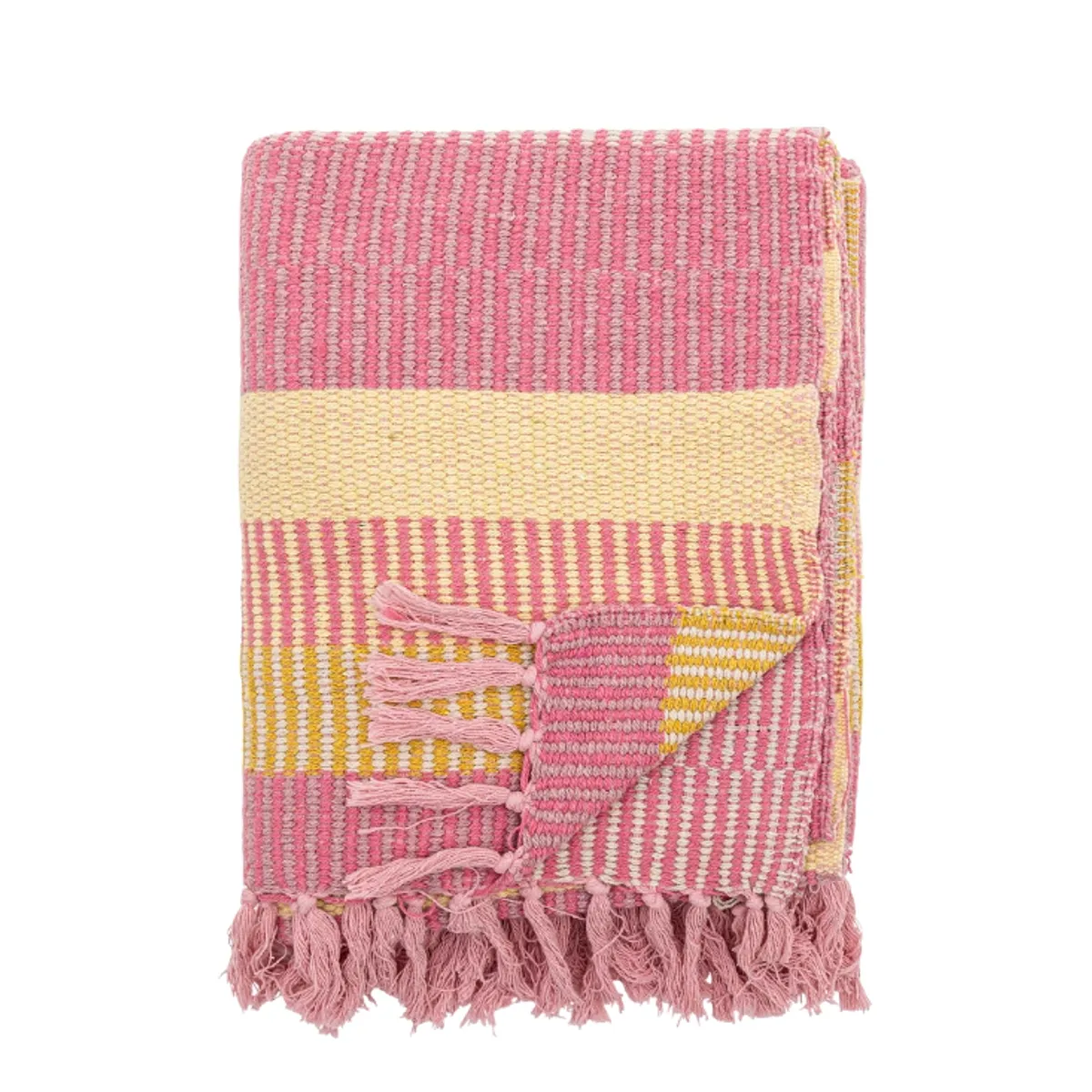 Bloomingville Isnel Pledd Rosa/Gul 130x160 cm