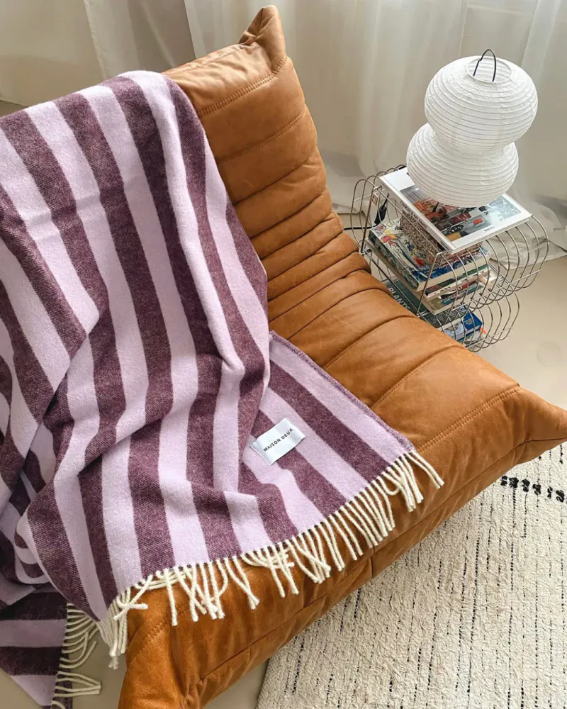 Maison Deux Candy Wrap Pledd Lilla/Aubergine