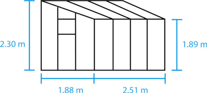 Hovedbilde Halls Drivhus Qube Lean-to Herdet Glass Sort 4,7 ...