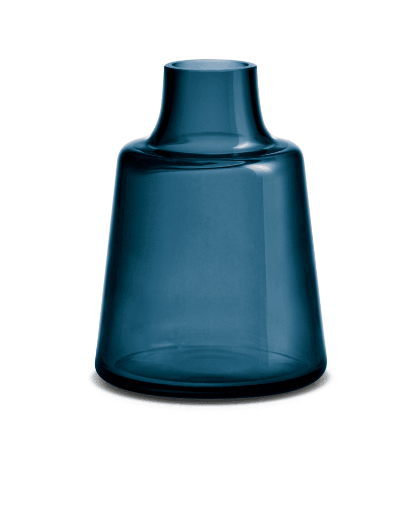 Holmegaard Flora Vase Short Neck Blue 24 cm