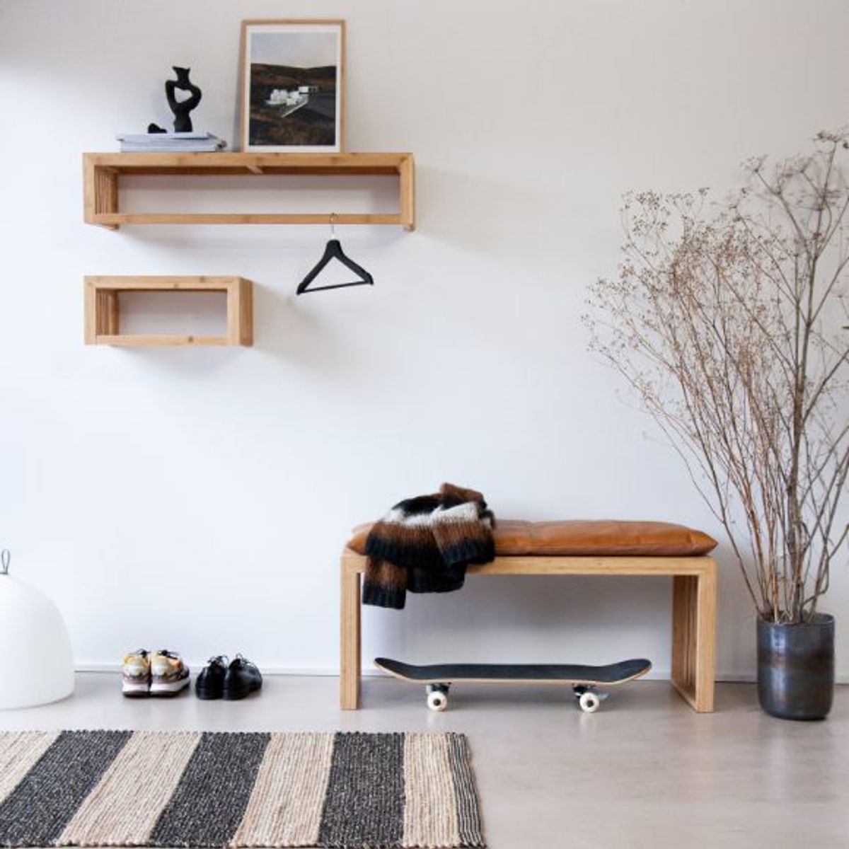 Cinas Rib Garderobehylle Stor Natur