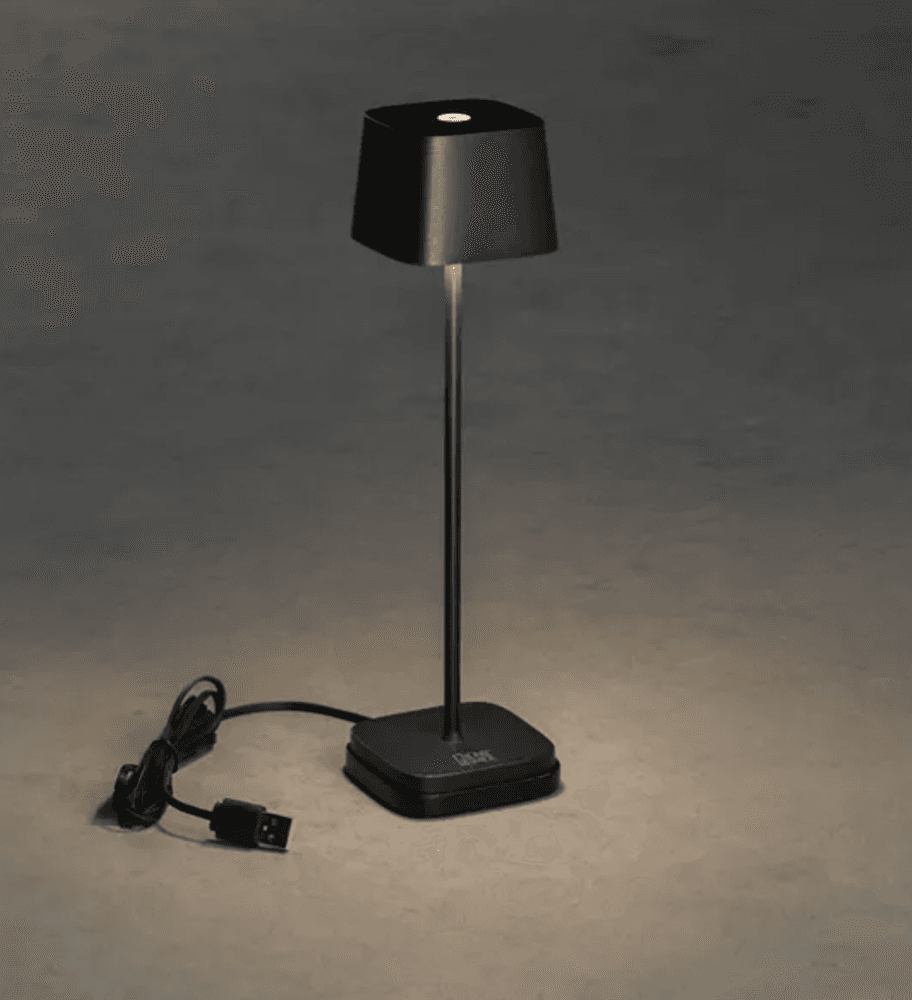 Trend Collection Capri bordlampe – oppladbar og dimbar, sort 20,5 cm