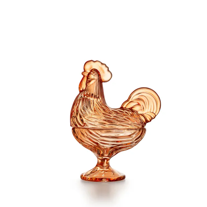 Hovedbilde Hadeland Glassverk Glasshane med lokk orange 22 ...