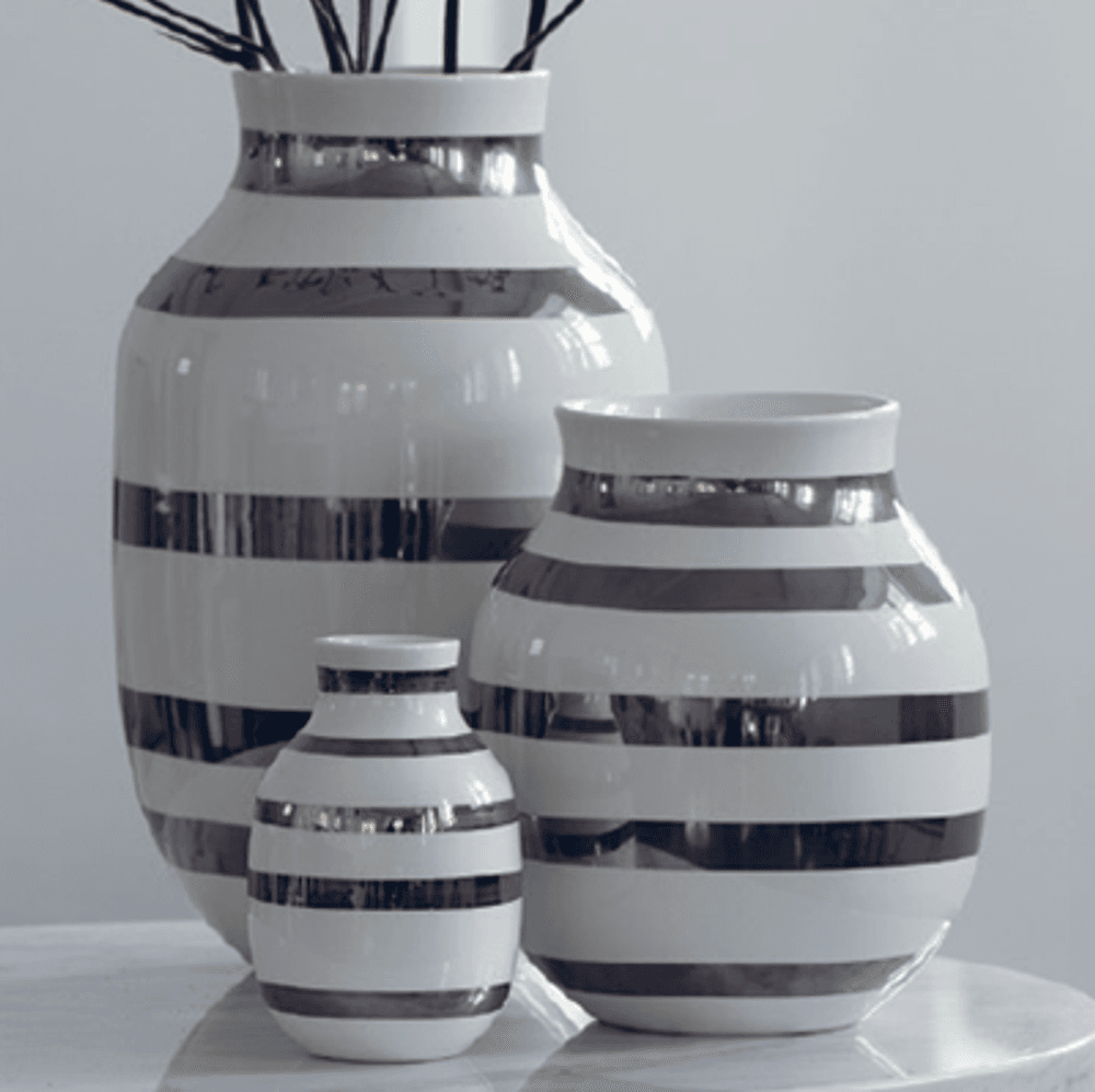 Kähler Omaggio vase sølv 12,5 cm