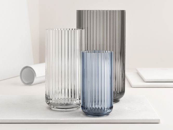 Hovedbilde Lyngby Porcelæn Vase glass 15 cm blå