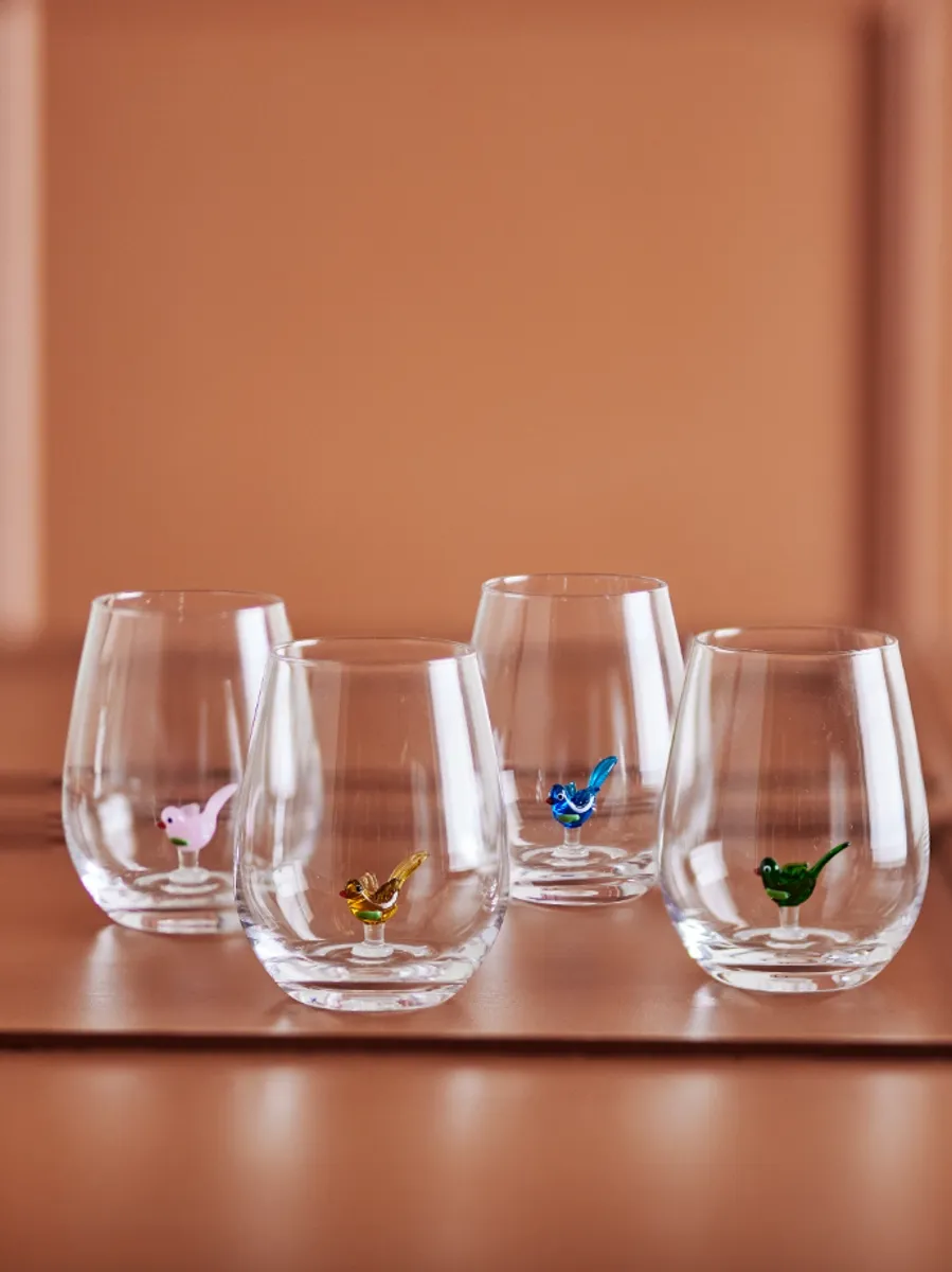 Bloomingville Misa Drikkeglass 4-pk Fugl