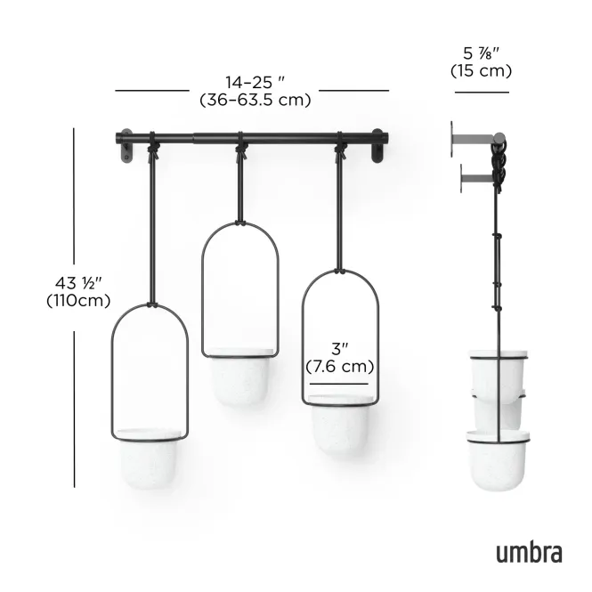 Hovedbilde Umbra Triflora hengende blomsterpotter 3 stk hvit ...