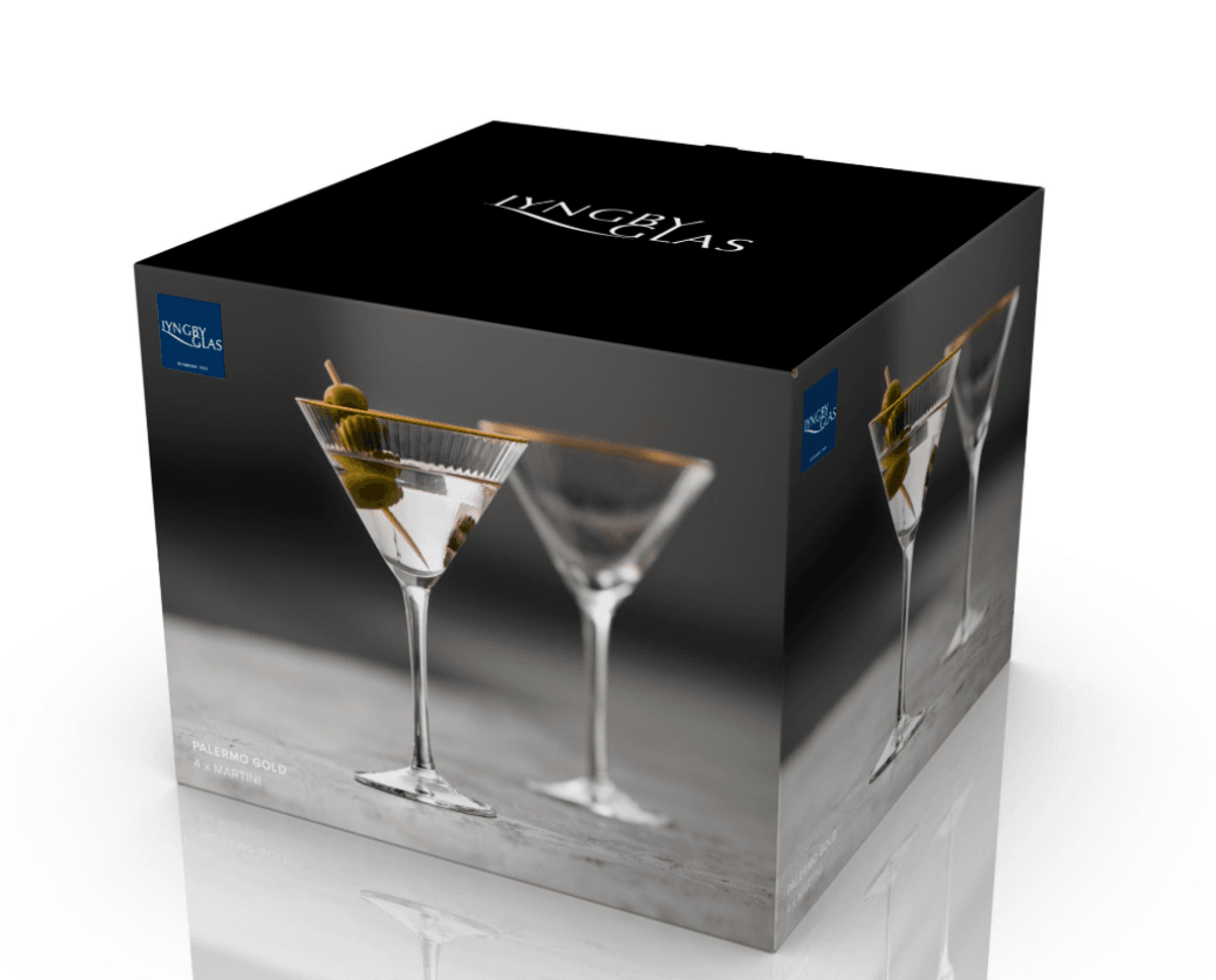 Lyngby Glass Palermo Gold Martiniglass 4 stk