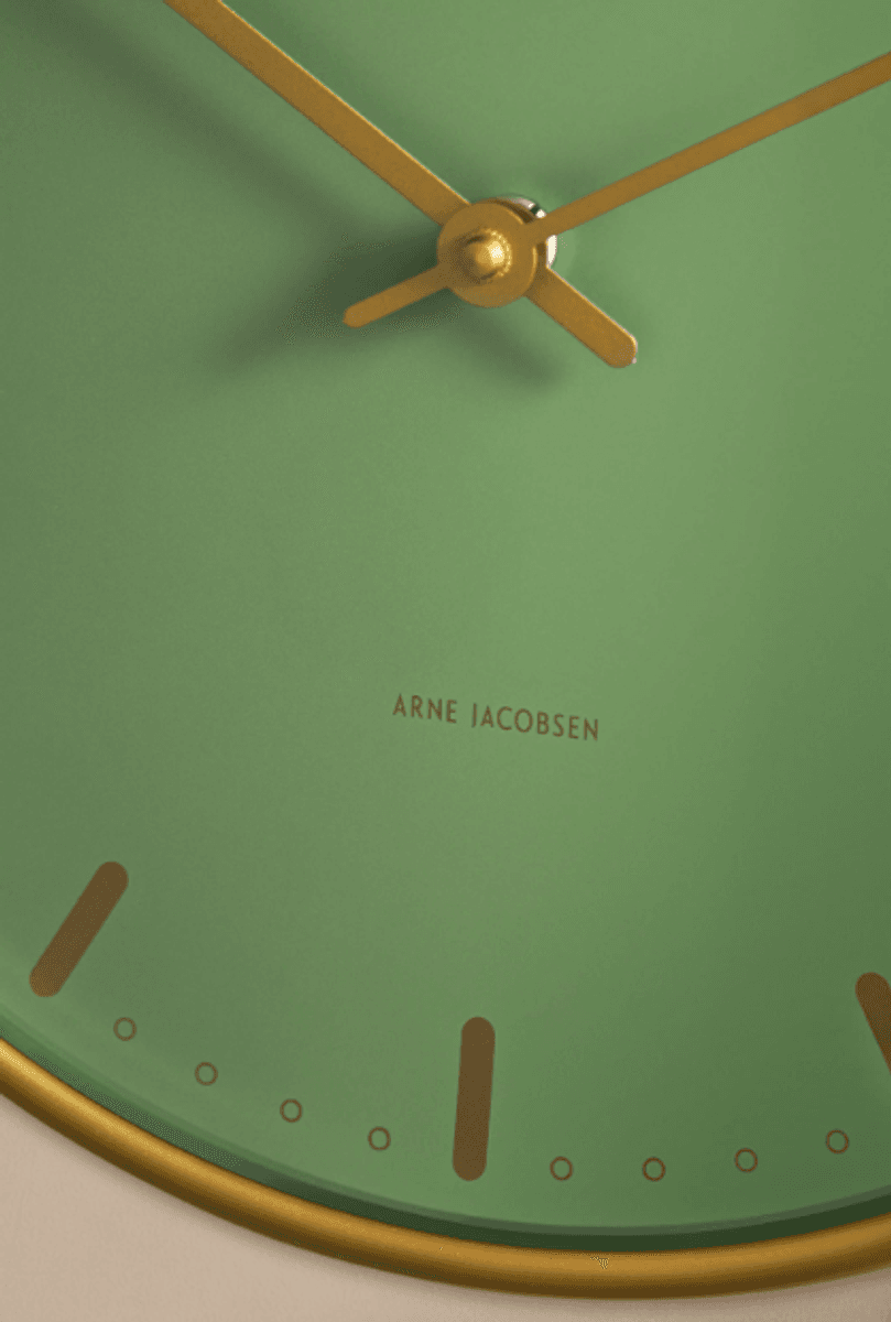 Arne Jacobsen City Hall veggklokke 21 cm Grønn