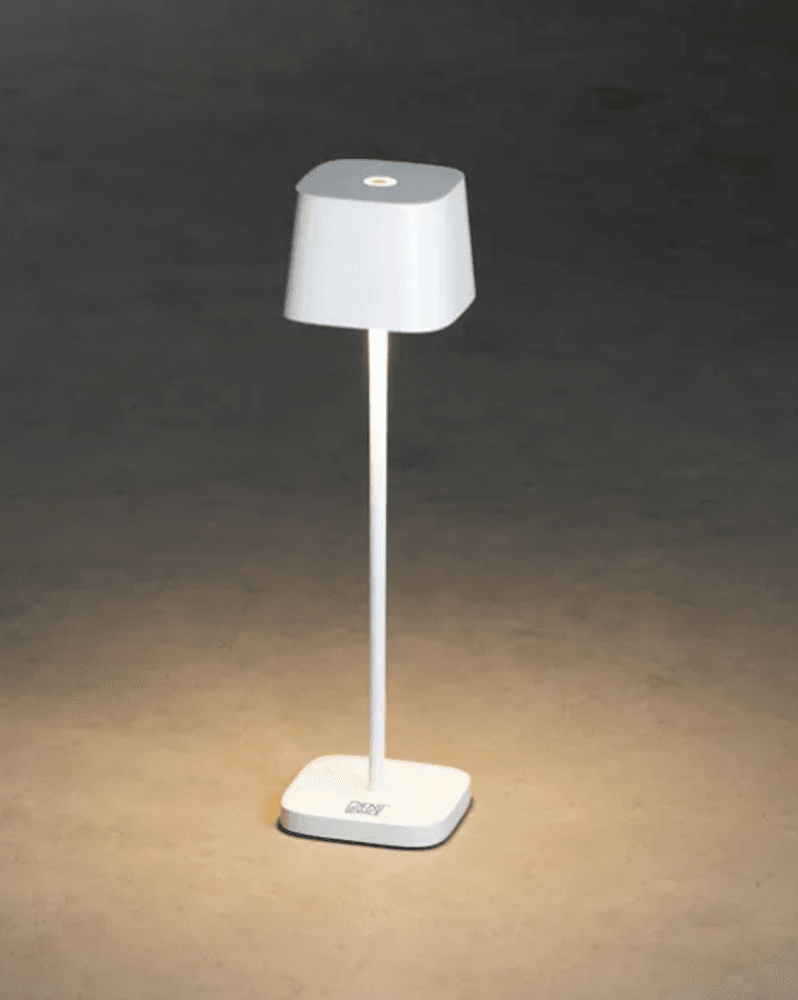 Trend Collection Capri bordlampe – oppladbar og dimbar, hvit 20,5 cm