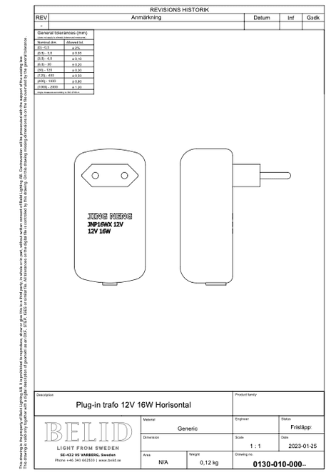 Hovedbilde Herstal Driver LED 230V/12VDC 16W sort