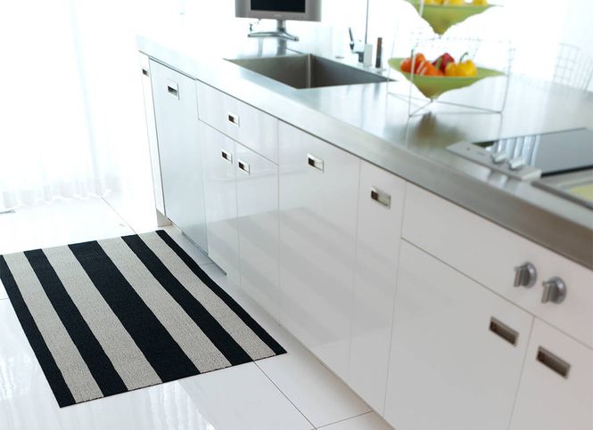 Hovedbilde Chilewich Dørmatte Fet stripe svart / hvit
