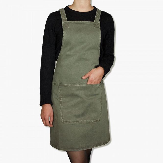 Hovedbilde Dutchdeluxes Suspender Forkle Canvas Grey-Green