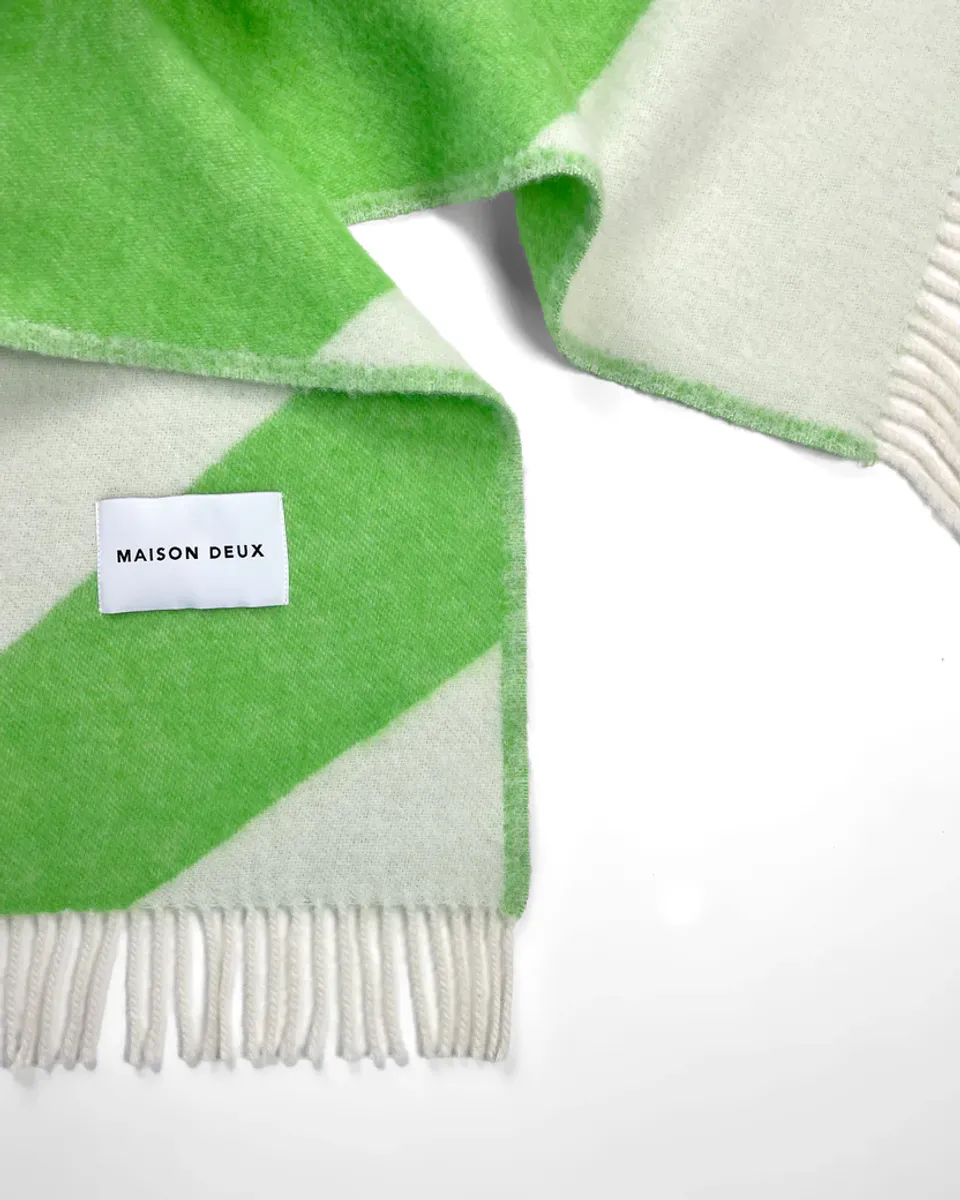 Maison Deux Swirl Pledd Grønn/Hvit