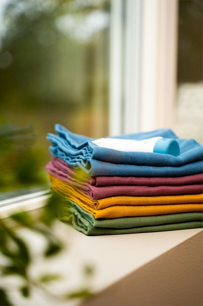 Cozy Muslin Klut 2-pack Bambus/Økologisk Bomull Dyp Blå