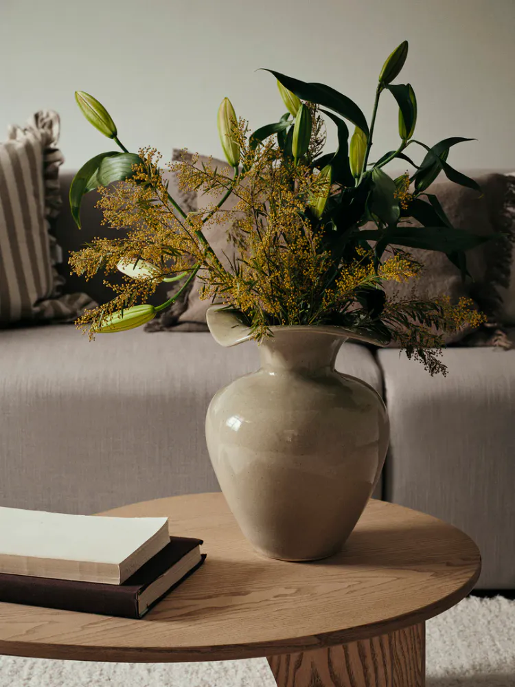 Broste Copenhagen Florentina Vase M, Beige