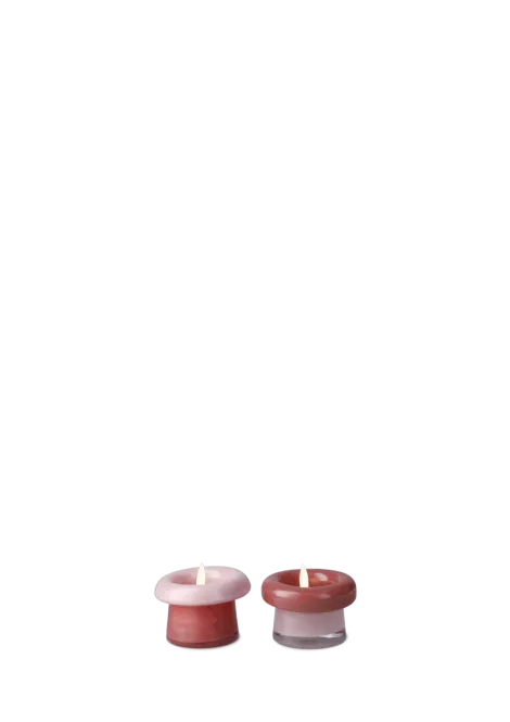 Hovedbilde Holmegaard Soma Telysholder Rosa/Terracotta 2 stk