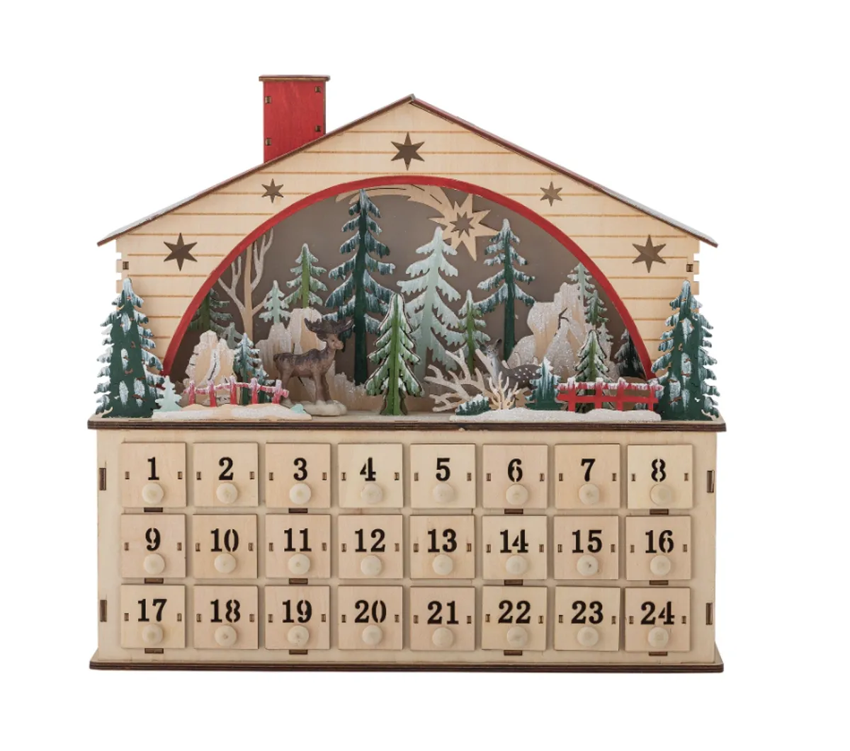 Bloomingville Melvin Adventskalender med LED-lys